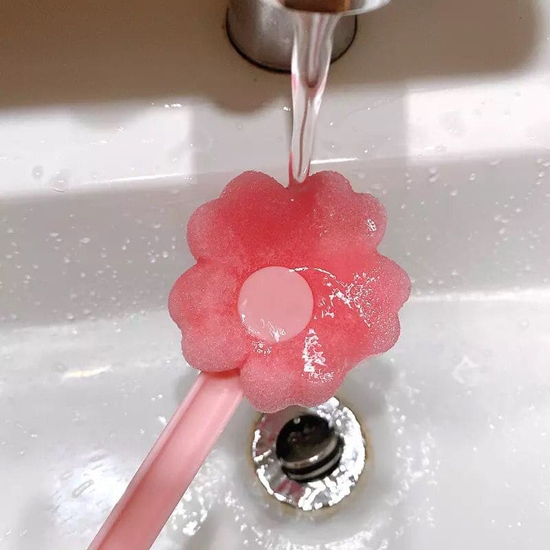 Long Handle Small Flower Cleaning Sponge, Cute Pink Glass Cup Brush, Bottle Tea Glass Cup Cleaning Soft Brush, Flower Shaped Bottle Brush Long Handle Small Flower Cleaning Sponge, Cute Pink Glass Cup Brush, Bottle Tea Glass Cup Cleaning Soft Brush, Flower Shaped Bottle Brush
